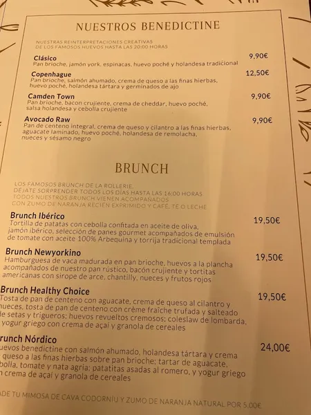 menu 1 of Restaurante La Rollerie