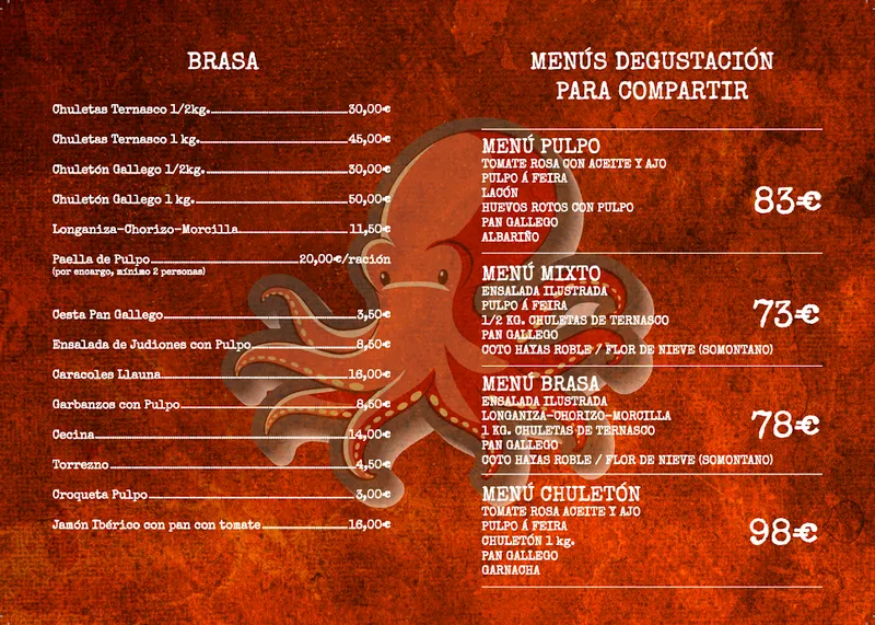 menu 0 of Brasa y Pulpo