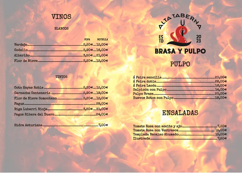 menu 1 of Brasa y Pulpo