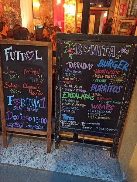 menu 2 of Bonita Bar