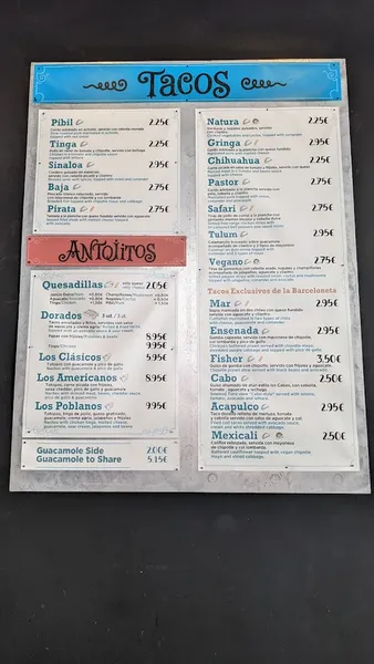 menu 2 of Taco Alto
