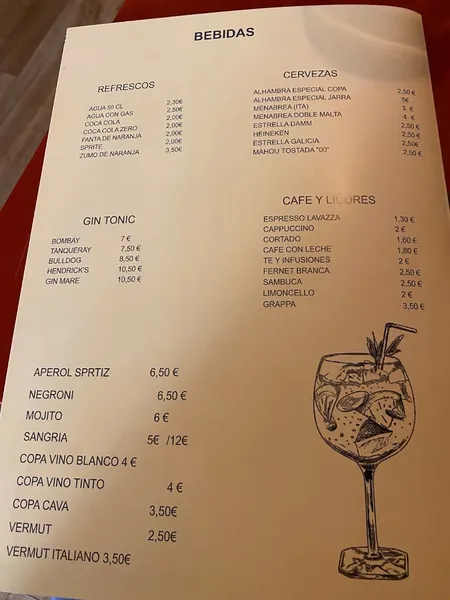 menu 2 of L´APE REGINA