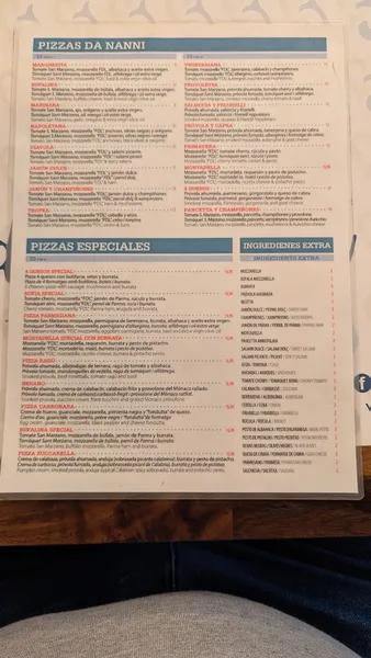menu 2 of Da Nanni - Gràcia - Pizzeria & Trattoria