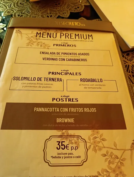 menu 1 of El Rincón Secreto de Salvador Bachiller