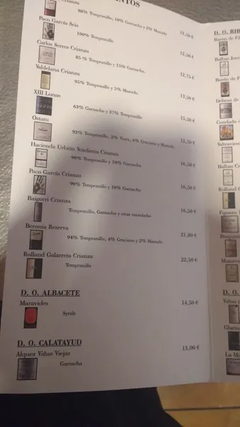 menu 0 of Restaurante los Alpes