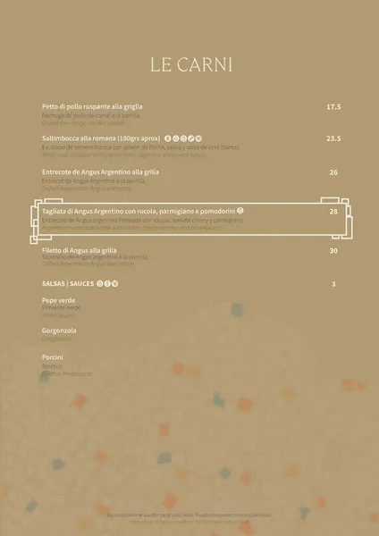 menu 0 of Restaurante Italiano Málaga La Pala D'Oro