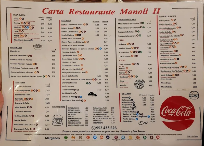 menu 0 of Restaurante Manoli II
