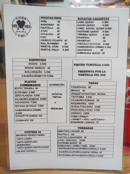 menu 1 of Entre Tablas