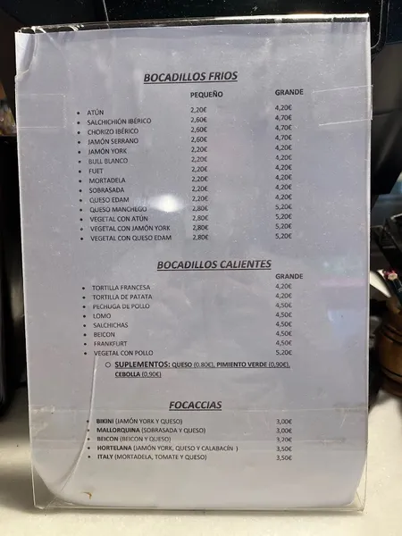 menu 0 of Cafetería Volcán Dorado