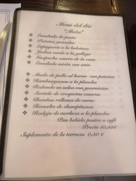 menu 0 of Mota Bar Restaurante
