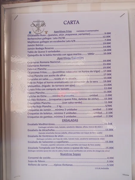 menu 1 of Restaurante Carlos