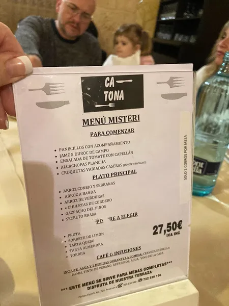menu 1 of Ca Tona Restaurante