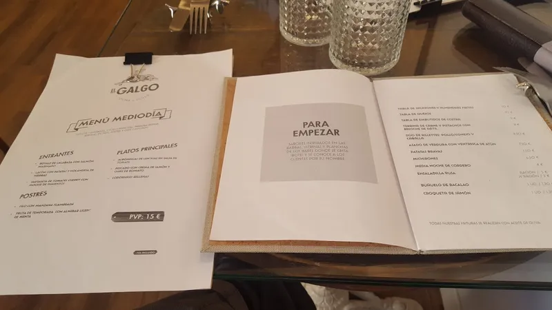 menu 0 of El Galgo