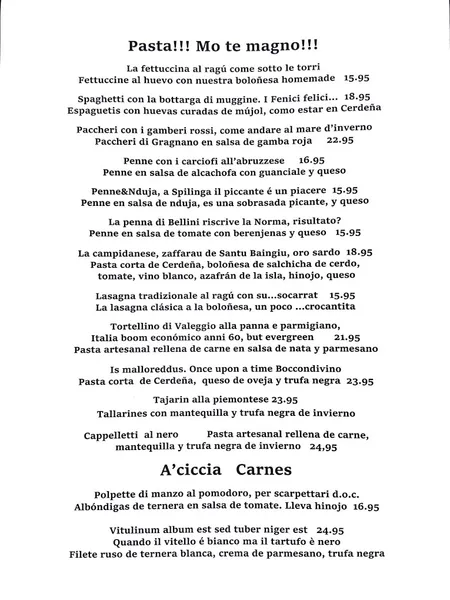 menu 0 of Da Giuseppina