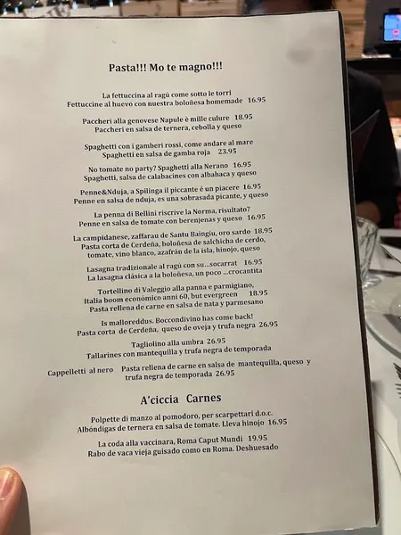 menu 1 of Da Giuseppina