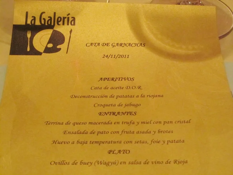 menu 2 of Restaurante La Galería
