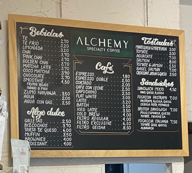 menu 0 of ALCHEMY Specialty Coffee