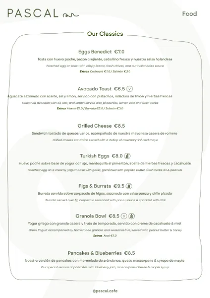 menu 2 of Pascal Cafe
