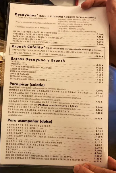 menu 1 of Cafelito
