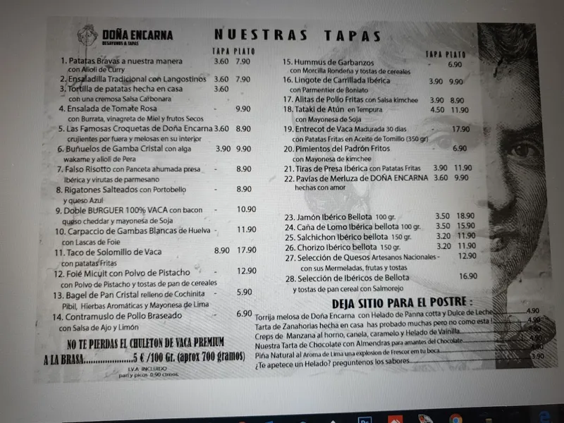menu 0 of Doña Encarna