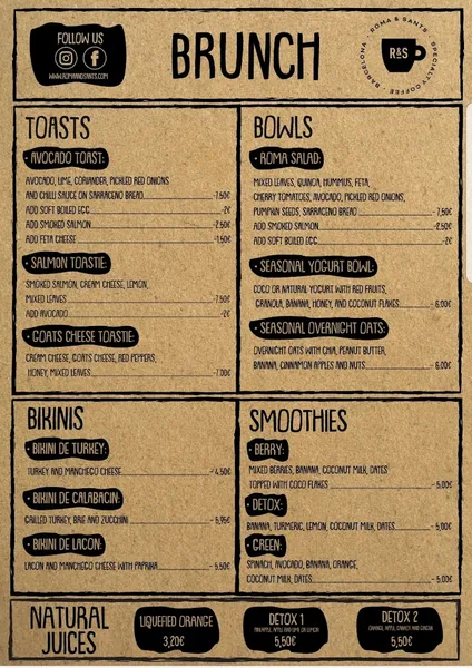 menu 0 of Roma & Sants
