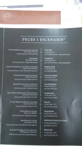 menu 1 of Roma & Sants