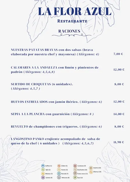 menu 0 of La FlorAzul