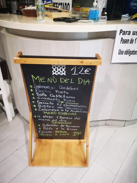 menu 1 of Bar VillaMadrid