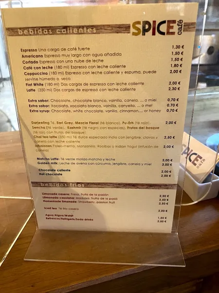menu 1 of SPICE CAFÉ