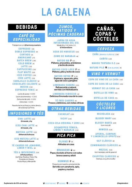 menu 0 of La Galena