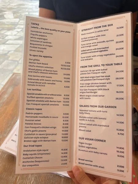 menu 0 of Can Frasquet