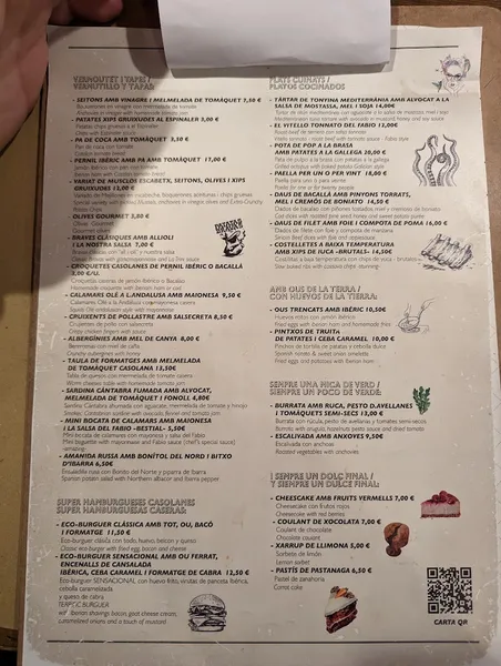 menu 1 of La Trini