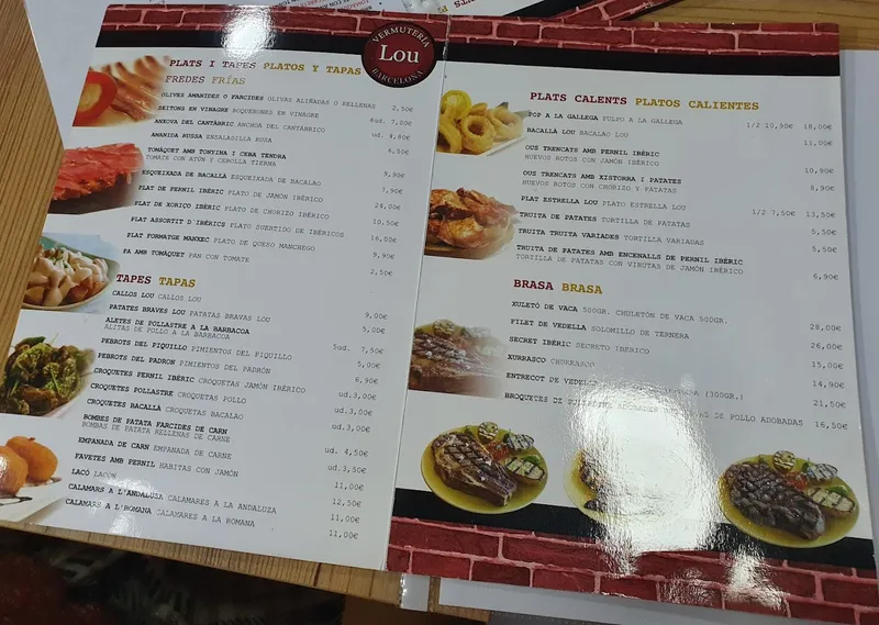 menu 1 of VERMUTERIA LOU