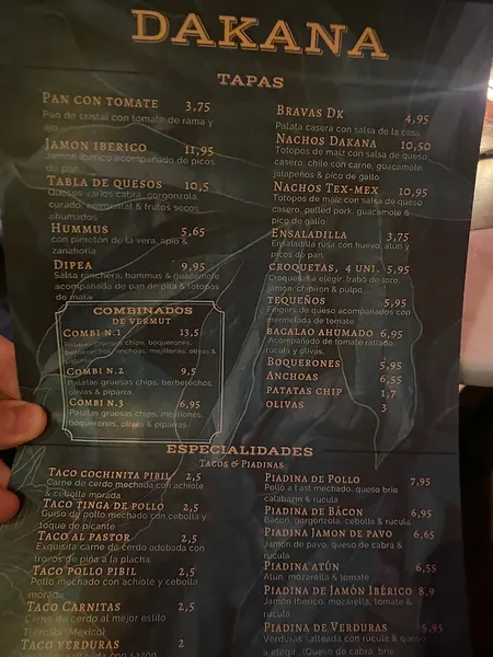 menu 2 of DAKANA | Coctelería, Bar, restaurante,Vermutería