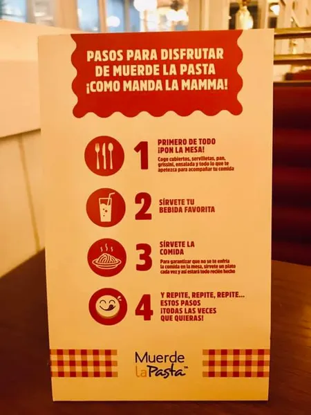 menu 2 of Muerde La Pasta
