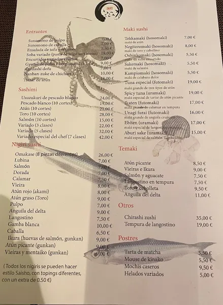 menu 0 of Saisho- Japonés