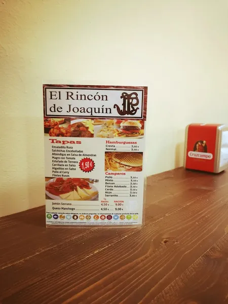 menu 2 of El Rincón de Joaquín