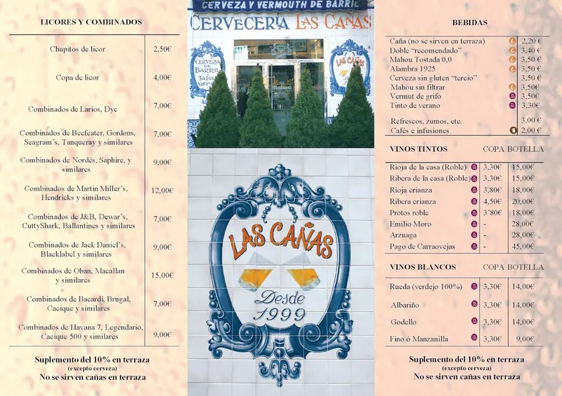 menu 1 of Las cañas
