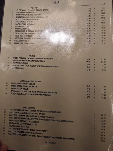 menu 1 of El Pa Torrat