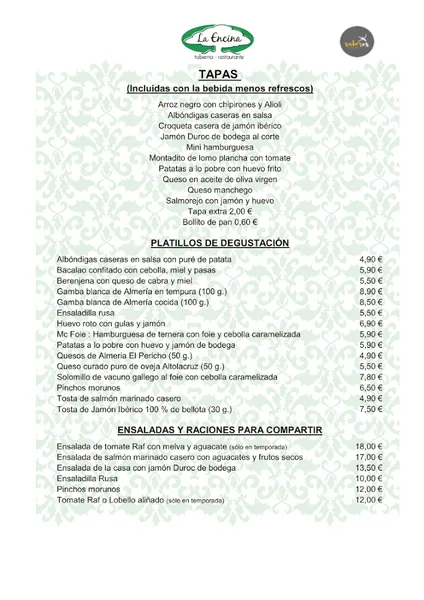 menu 0 of Restaurante La Encina