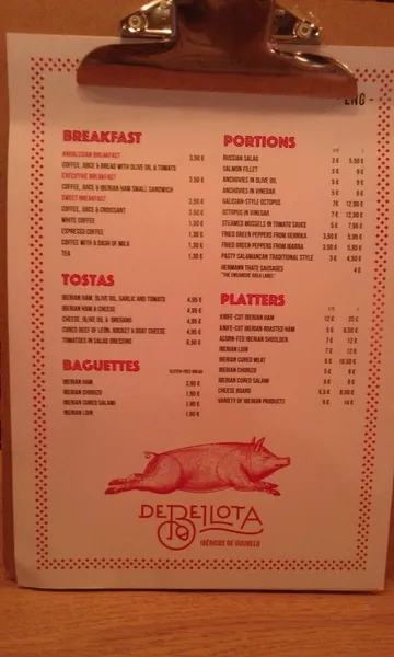 menu 2 of DE BELLOTA