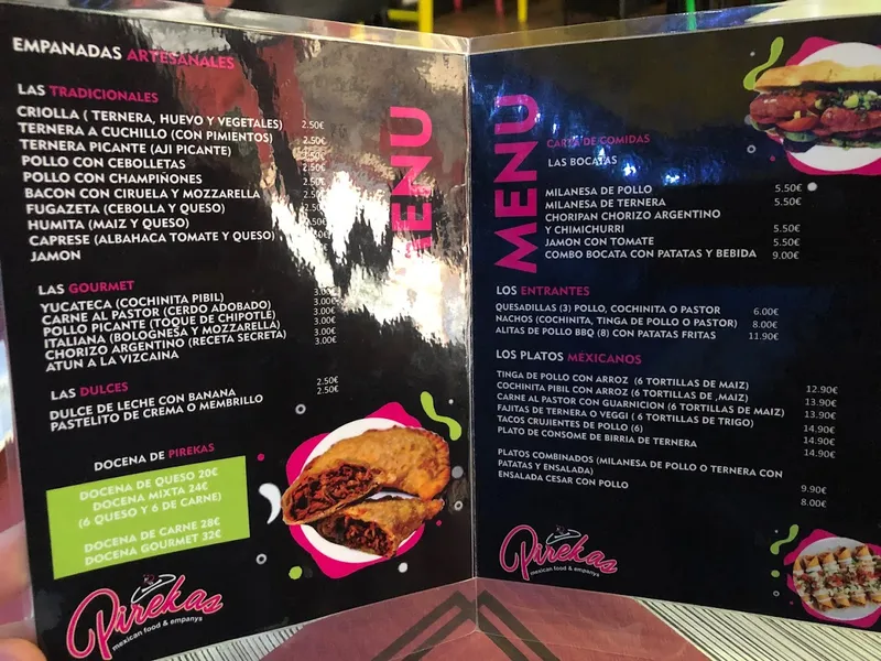 menu 1 of PIREKAS Mexican Food