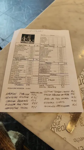 menu 1 of La Bodega d'en Rafel