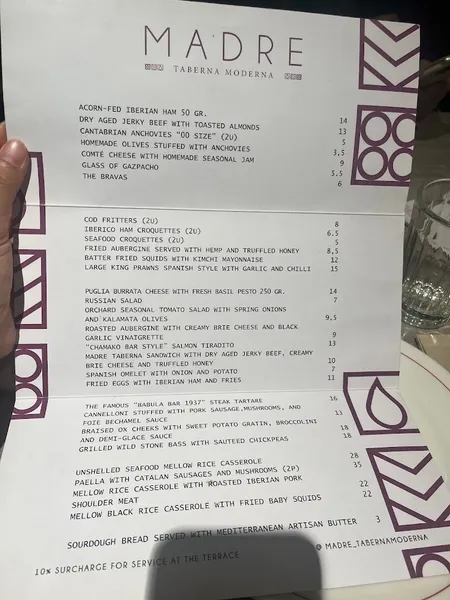 menu 2 of Madre Taberna Moderna - Restaurante Sagrada Familia