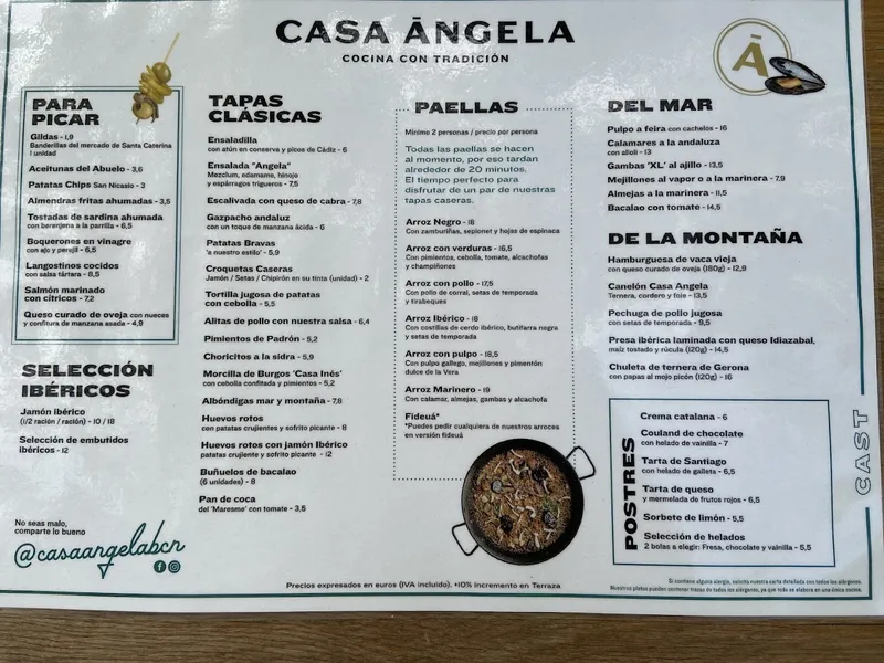 menu 1 of Casa Angela