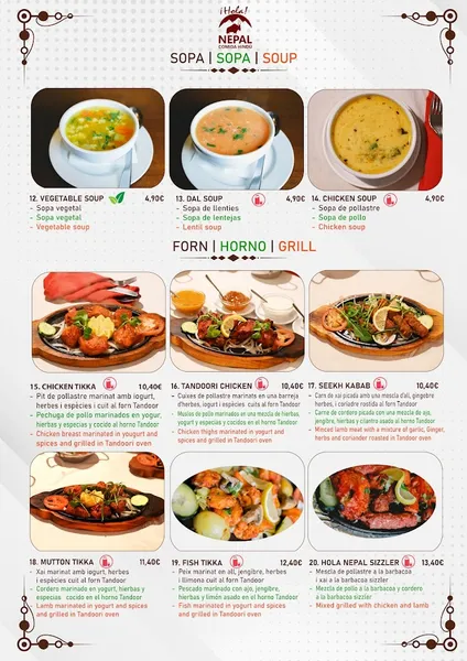 menu 0 of Hola Nepal