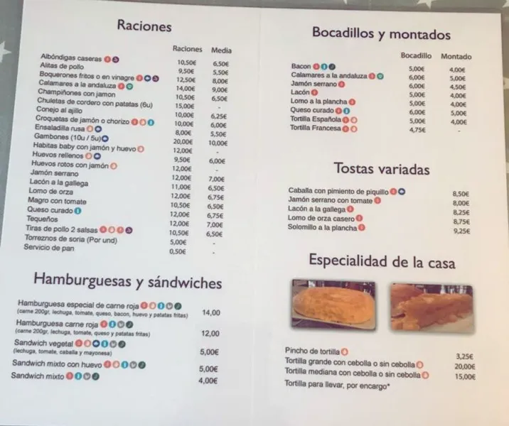 menu 0 of La Platera
