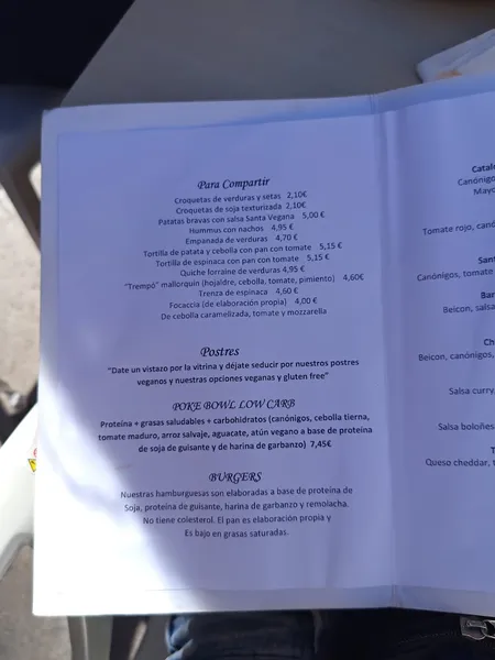 menu 1 of Santa Vegana