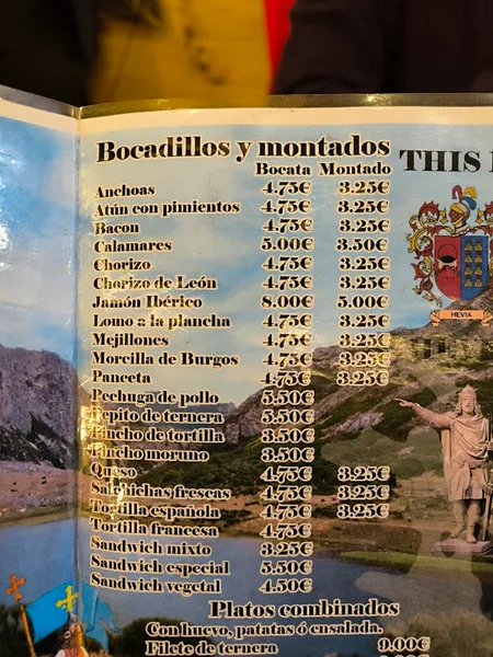 menu 0 of Cervecería Hevia