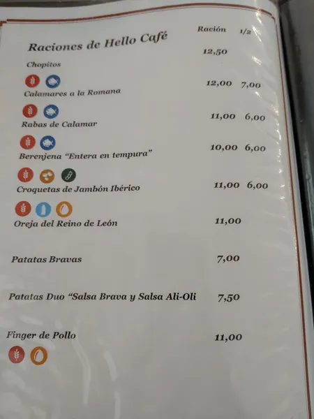 menu 1 of Hello Café